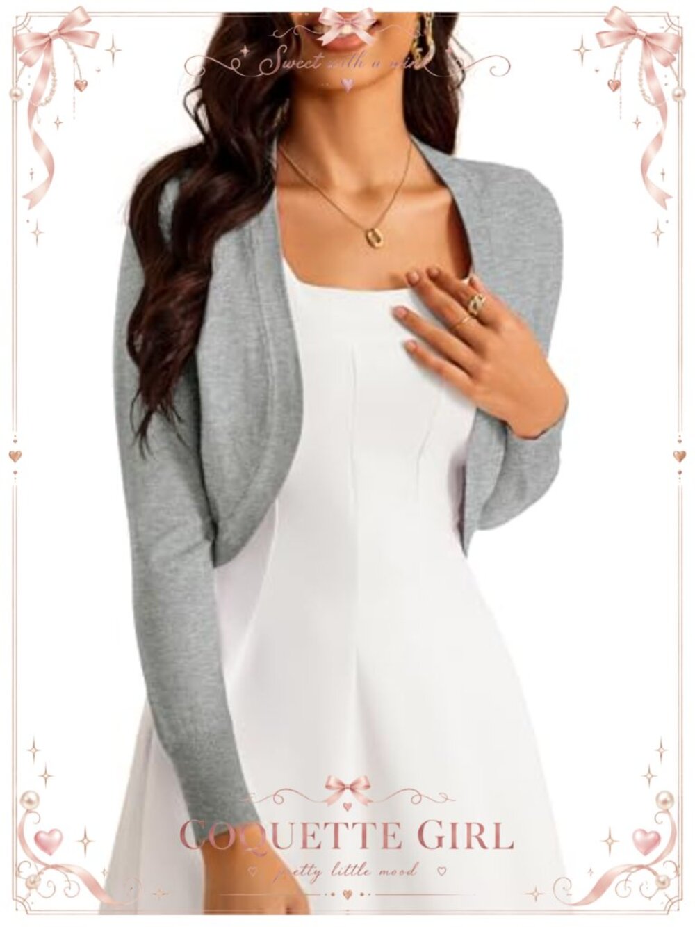 Womens Cropped Bolero Shrug Cardigan Long Sleeve Open Front Sweater